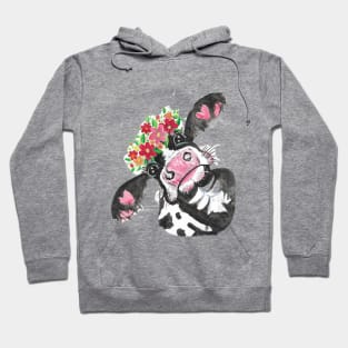 Cow with Flowers Hoodie